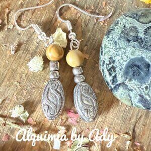 Boho Silver Engraved Earrings • Artisan Vintage Beads